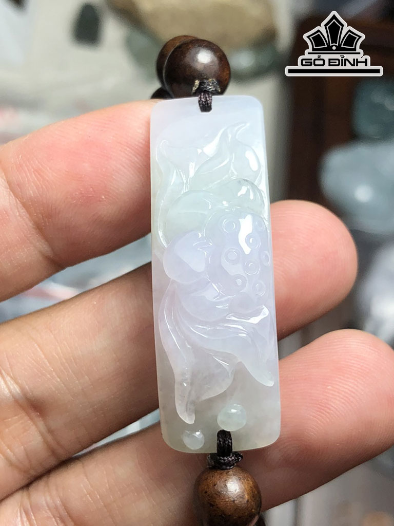 Khánh Tay Hoa Sen Đá Cẩm Thạch Cao 42 Ngang 13,6 Sâu 6,5 (mm) 13g