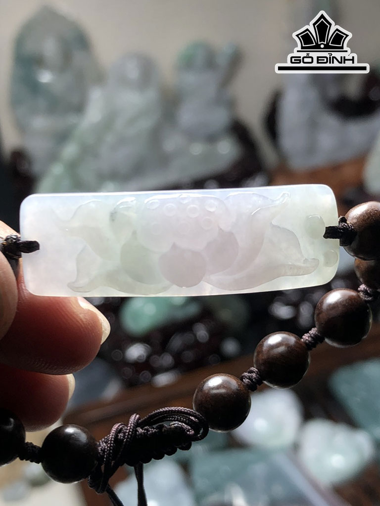 Khánh Tay Hoa Sen Đá Cẩm Thạch Cao 42 Ngang 13,6 Sâu 6,5 (mm) 13g