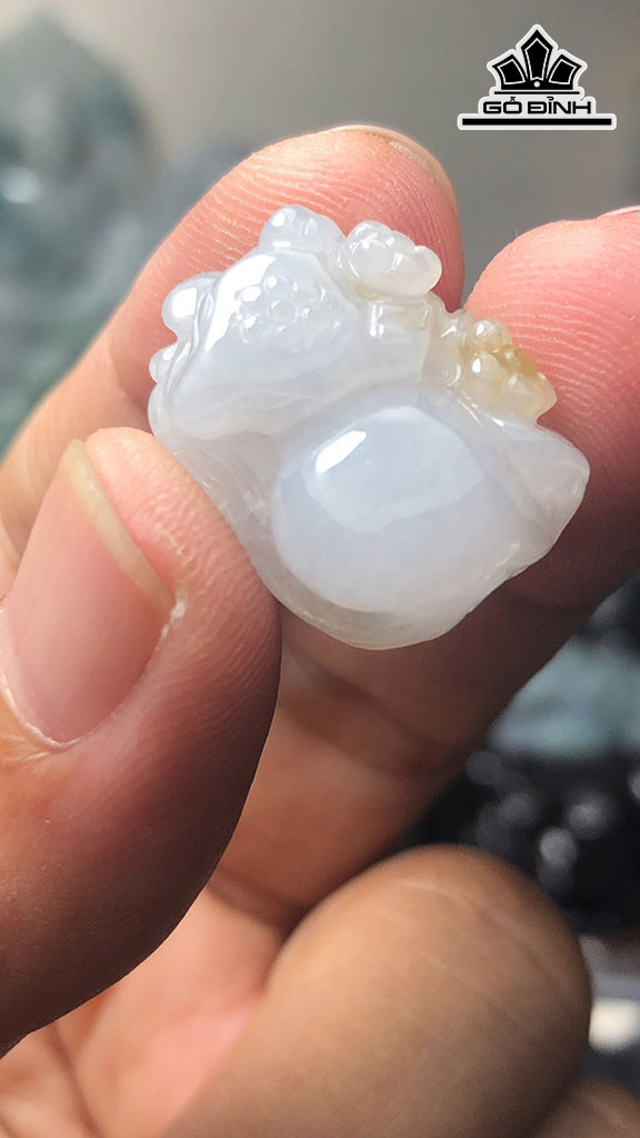 Mặt Dây Chuyền Hồ Ly Đá Cẩm Thạch Cao 21,8 Ngang 16 Sâu 10 (mm) 7g