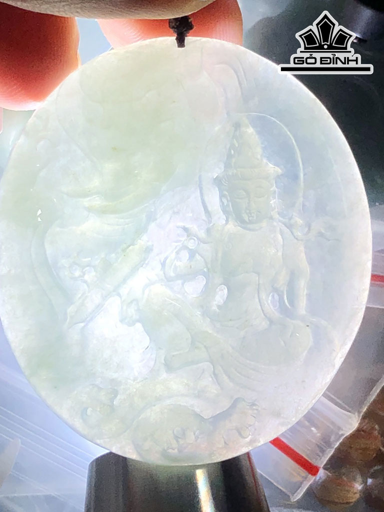 Mặt Dây Chuyền Phổ Hiền Đá Cẩm Thạch Cao 50 Ngang 44,3 Sâu 5,5 (mm) 22g