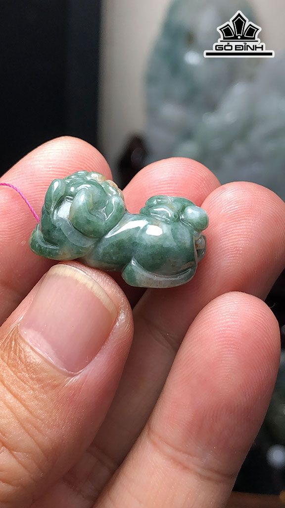 Mặt Dây Chuyền Tỳ Hưu Đá Cẩm Thạch Cao 24 Ngang 13,5 Sâu 11 (mm) 7g