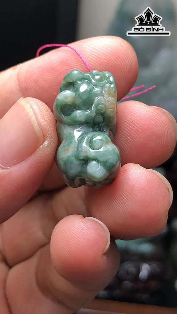 Mặt Dây Chuyền Tỳ Hưu Đá Cẩm Thạch Cao 24 Ngang 13,5 Sâu 11 (mm) 7g