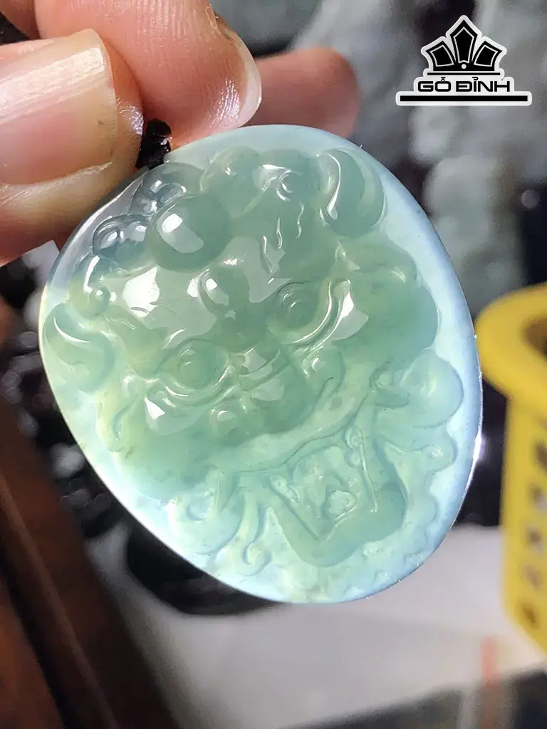 Mặt Dây Chuyền Tỳ Hưu Đá Cẩm Thạch Cao 42 Ngang 36 Sâu 9,5 (mm) 26g