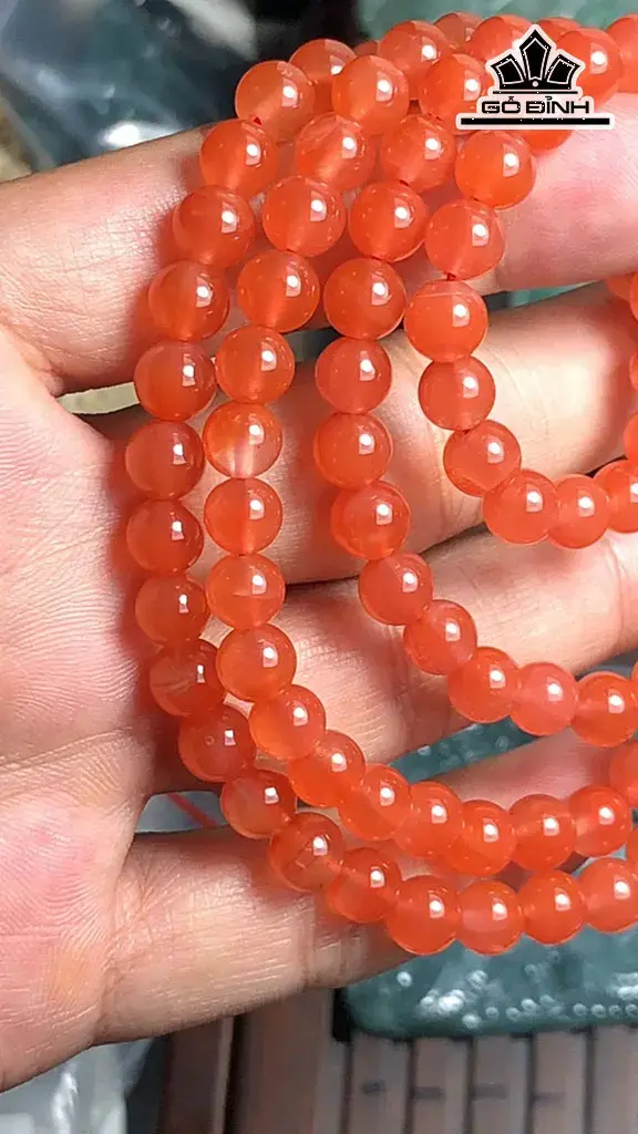 Chuỗi Đá Mã Não Nam Hồng 108 Hạt Đường Kính Hạt 7 (mm) 53g