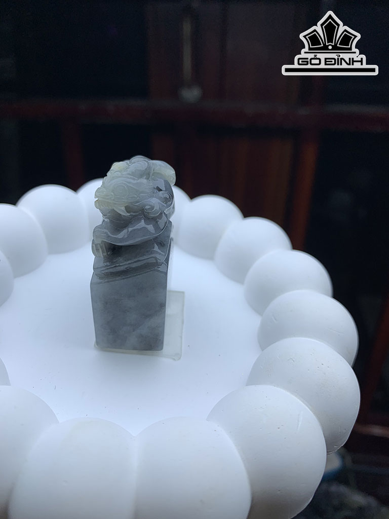 Ấn Tỳ Hưu Đá Cẩm Thạch Cao 49,2 Ngang 29,7 Sâu 18,2 (mm) 69,5g