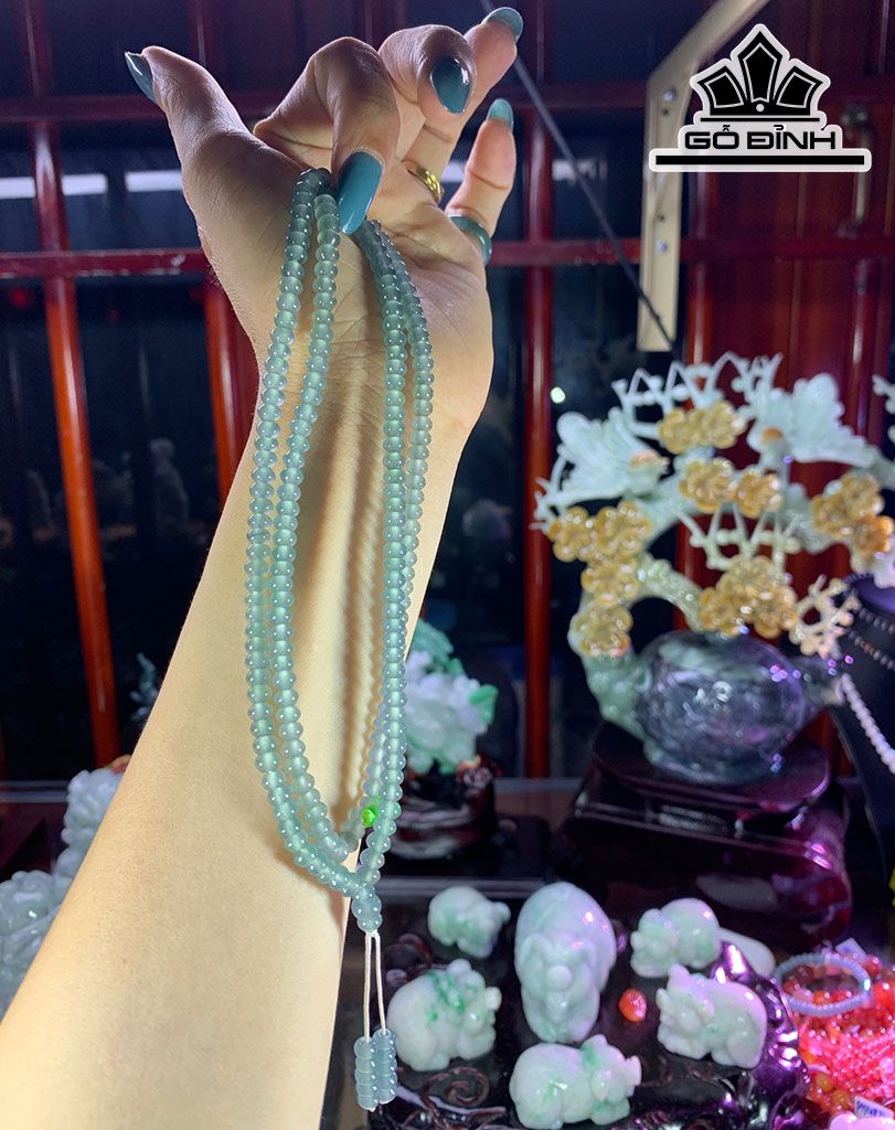 Chuỗi Băng Lam Thiên Không Đá Cẩm Thạch Đường Kính Hạt 5 (mm) 34,3g