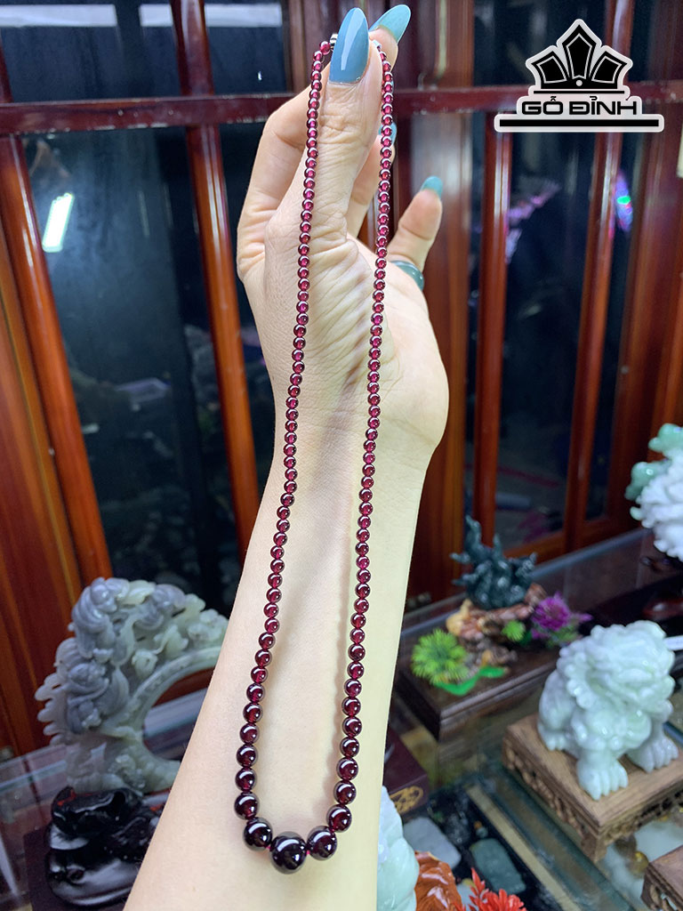Chuỗi Đá Garnet Đường Kính Hạt 3,3 - 8,8 (mm) 18,6g