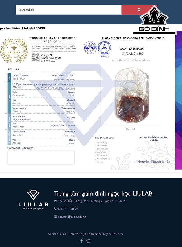 Mặt Dây Chuyền Quan Âm Đá Thạch Anh Nhiễm Sắc Thể Cao 70,89 Ngang 43,71 Sâu 15,22 (mm) 317,12cts