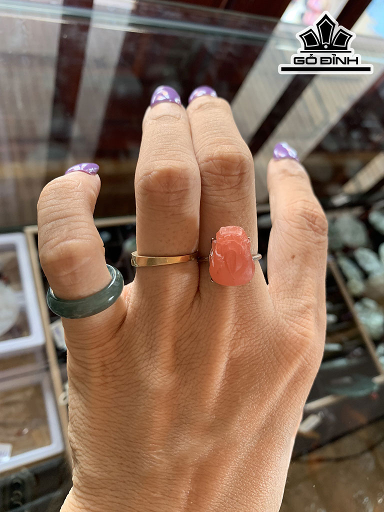 Mặt Dây Chuyền Tỳ Hưu Đá Mã Não Nam Hồng Cao 15 Ngang 11,4 Sâu 10,1 (mm) 4,3g