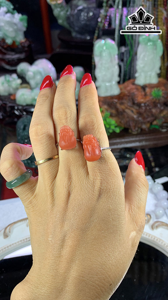 Mặt Dây Chuyền Tỳ Hưu Đá Mã Não Nam Hồng Cao 16,8 Ngang 19,6 Sâu 10,2 (mm) 4,3g