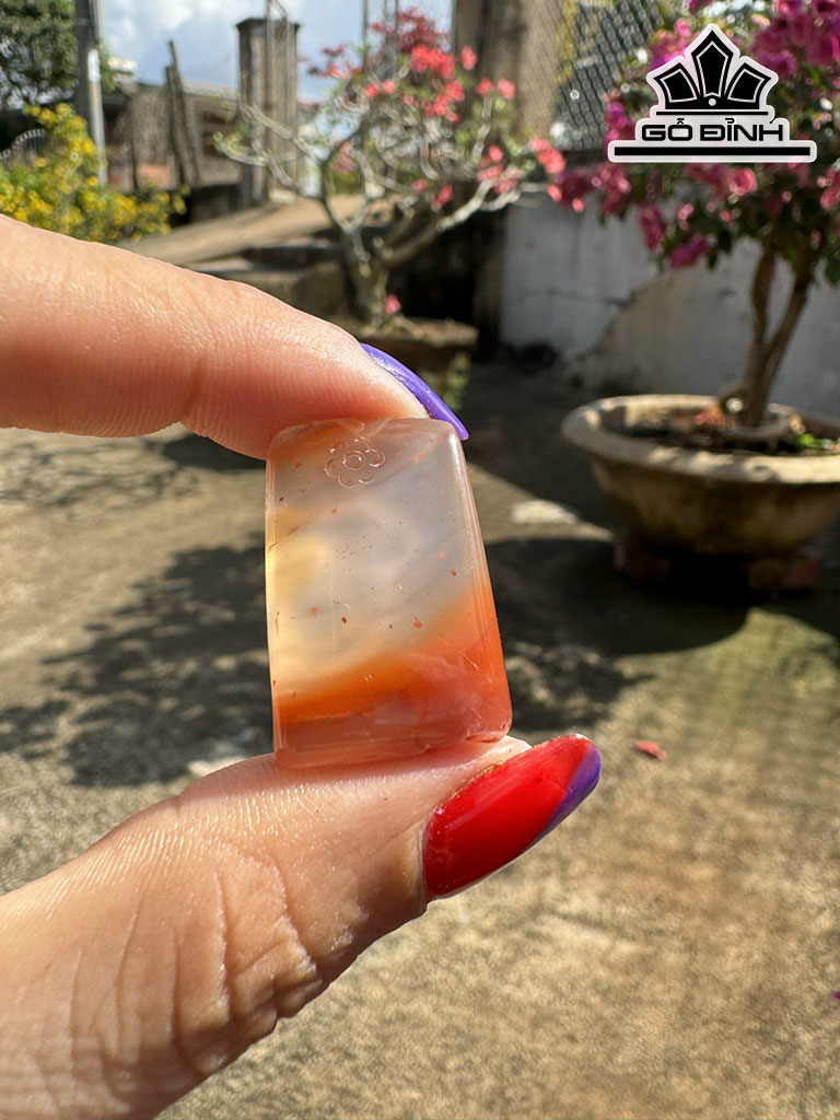 Mặt Dây Chuyền Thỏ Băng Đá Mã Não Nam Hồng Cao 27,6 Ngang 17,7 Sâu 9,9 (mm) 8,7g