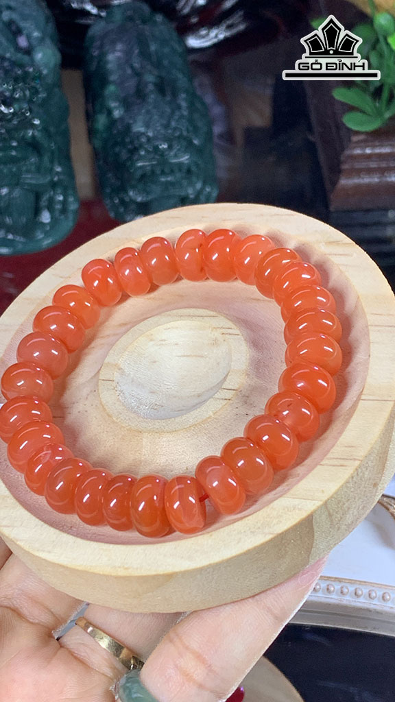 Vòng Tay Bánh Xe Đá Mã Não Nam Hồng Đường Kính Hạt 11,9 (mm) 41,2g