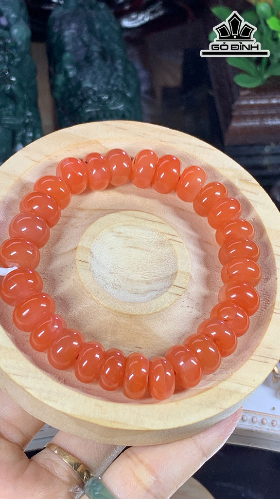 Vòng Tay Bánh Xe Đá Mã Não Nam Hồng Đường Kính Hạt 11,9 (mm) 41,2g