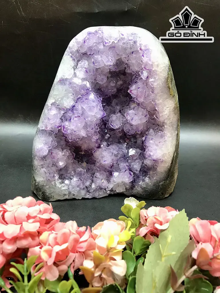 Tinh Thể Đá Thạch Anh Tím Nổi Hoa Cao 16 Ngang 15,8 Sâu 9,5 (cm) 6kg