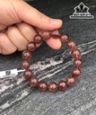 Vòng Tay Đá Thạch Anh Tóc Đỏ Nâu Đường Kính Hạt 12,5 (mm) 45,2g