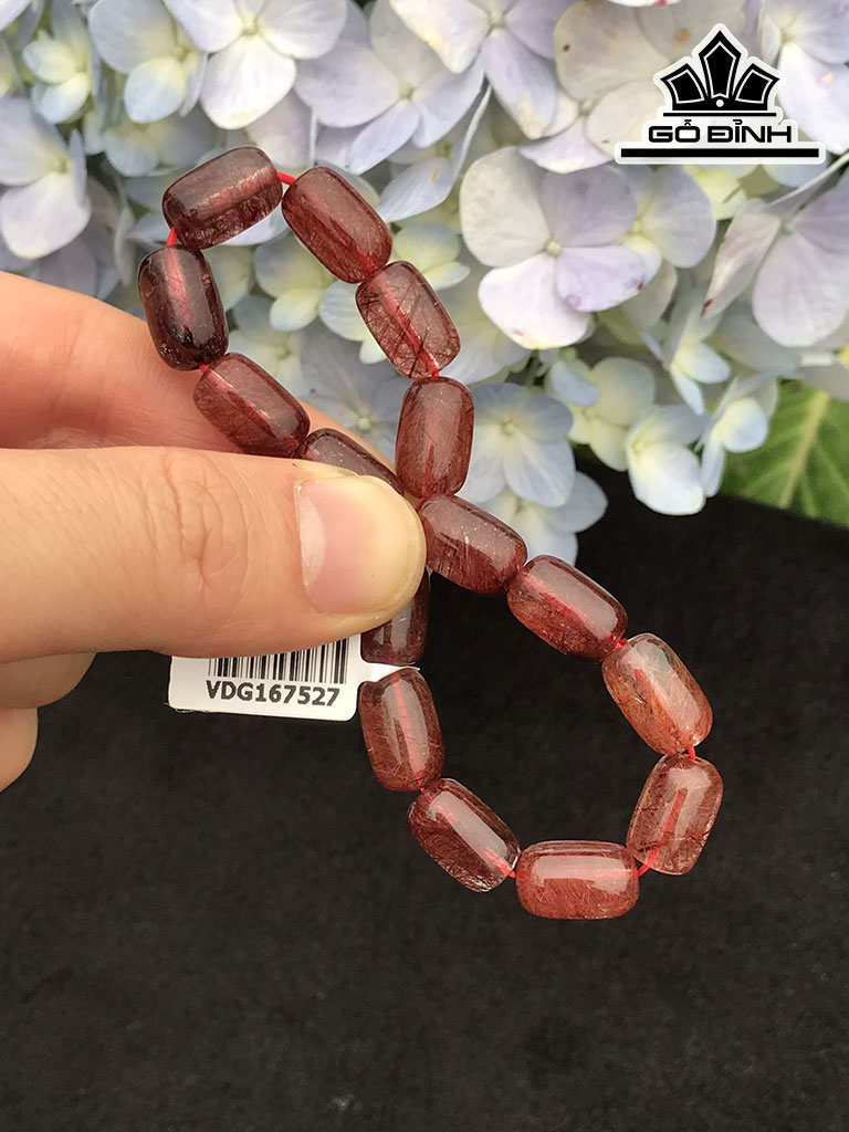 Vòng Tay Lu Thống Đá Thạch Anh Tóc Đỏ Cao 8,3 Ngang 13 (cm) 22,42g