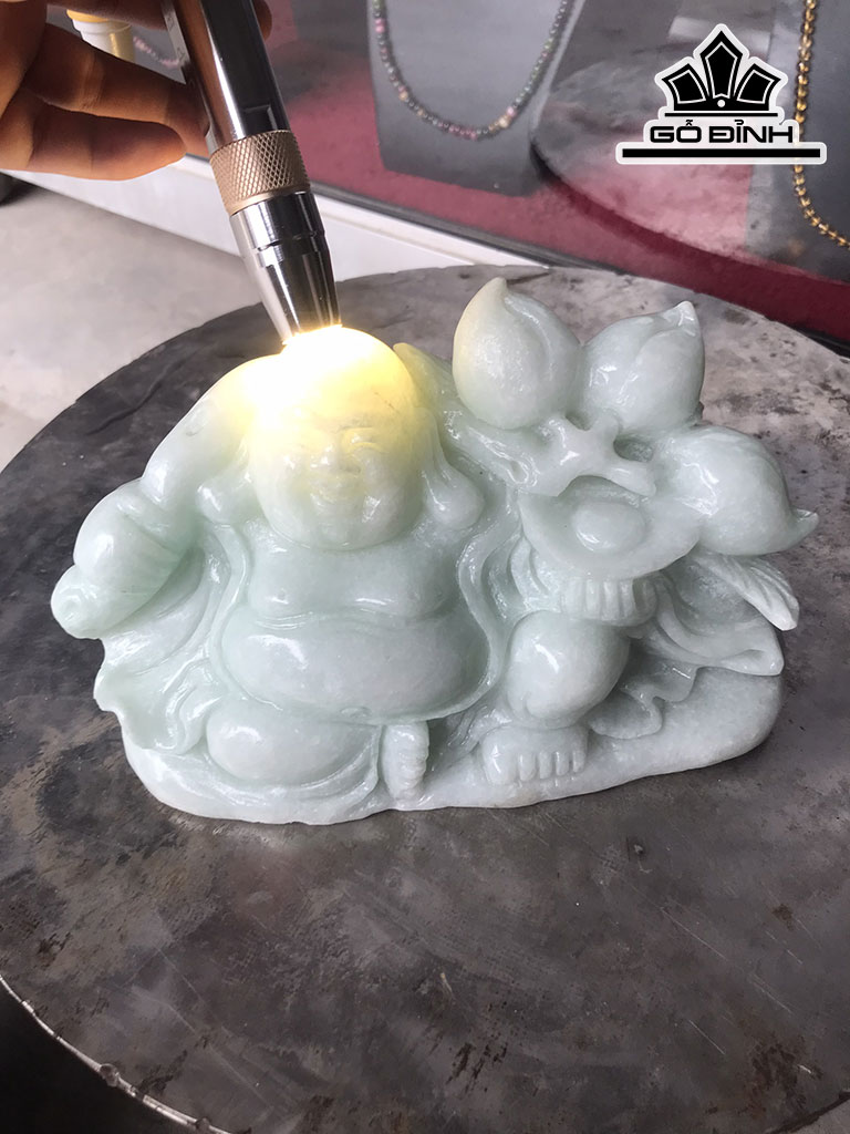 Di Lặc Đá Canxit Yên Bái Cao 16 Ngang 21 (cm) 3,4kg