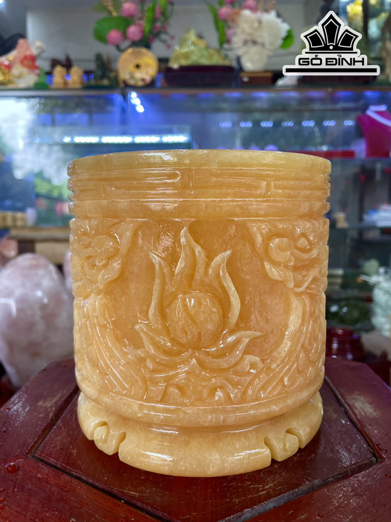Lư Hương Đá Ngọc Hoàng Long Cao 15 Ngang 14 (cm)