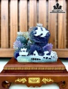 Tác Phẩm Phong Cảnh Đá Flourite Cao 32 Ngang 29 (cm) 6,9kg Riêng Đá Cao 19 Nganng 23 (cm) 5,8kg