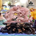 Tác Phẩm Rồng Đá Thạch Anh Hồng Cao 32 Ngang 37 (cm) 6kg