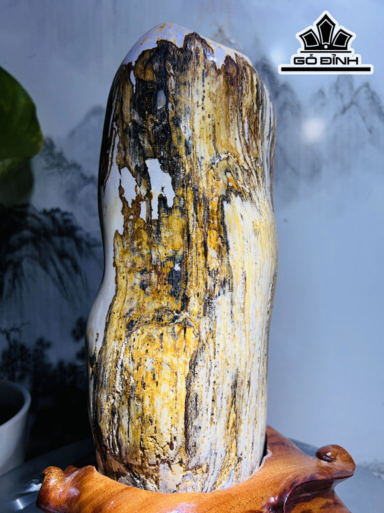 Tác Phẩm Gỗ Hóa Ngọc Cao 32,5 Ngang 18 (cm) 4,4kg