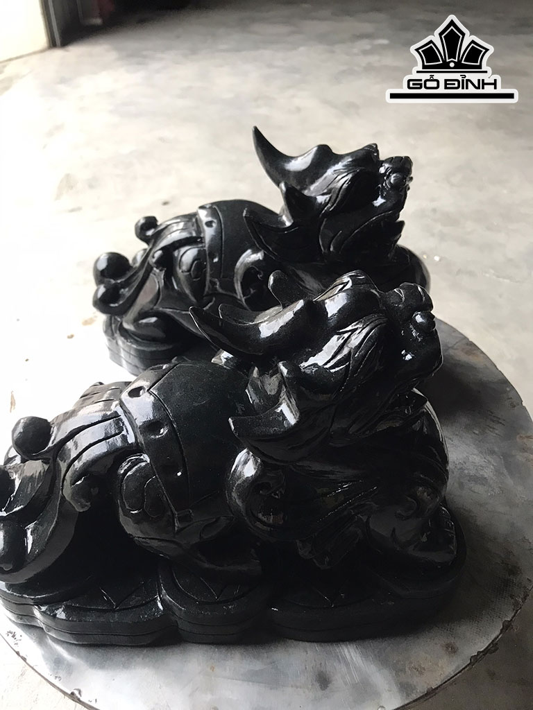 Cặp Tỳ Hưu Đá Đen Bồ Kết Yên Bái Cao 18 Ngang 28 (cm) 15kg