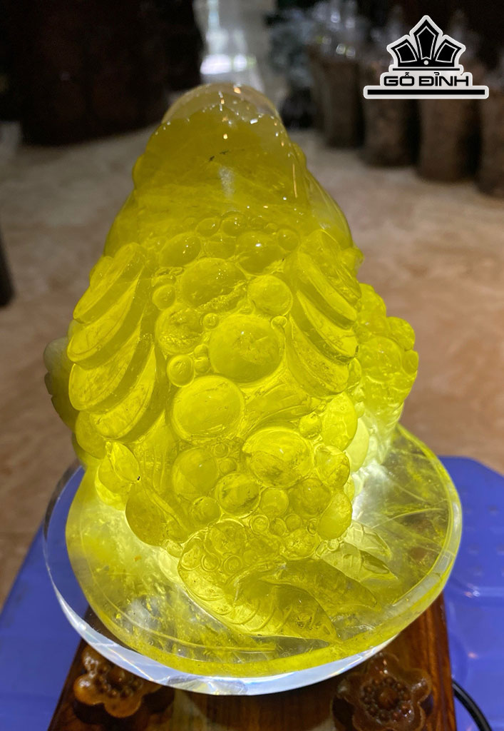 Thiềm Thừ Đá Thạch Anh Vàng Cao 17,5 Ngang 11 Sâu 10 (cm) 1,69kg