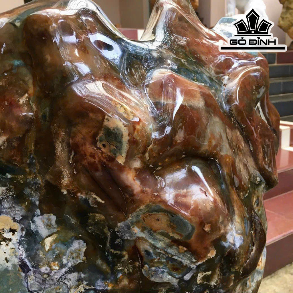 Tác Phẩm Đá Canxedon Cao 90 Ngang 75 Riêng Đá Cao 45 (cm) 61kg