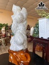 Tác Phẩm Trái Đào Đá Thạch Anh Trắng Cao 66 Ngang 20 Riêng Đá Cao 52 (cm) 25kg
