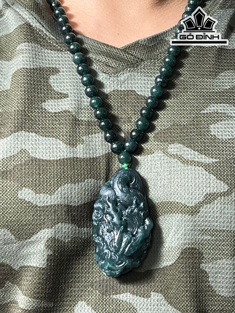 Chuỗi Rồng Đá Cẩm Thạch Cao 69 Ngang 36,8 Sâu 20 (mm) 152g