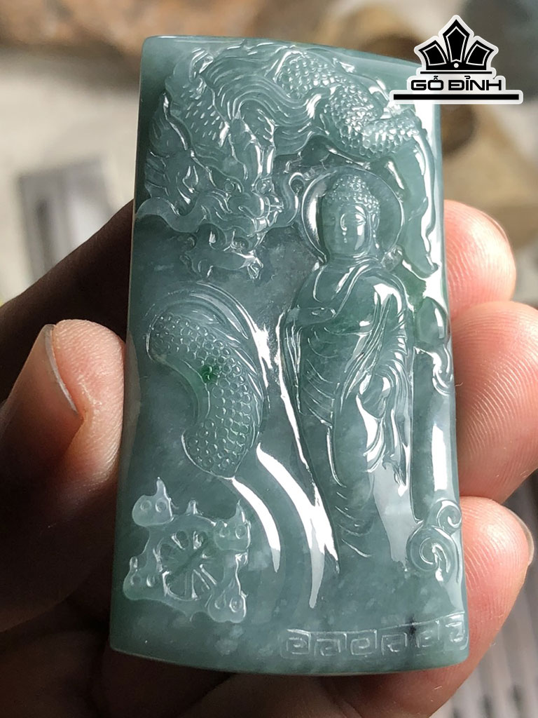 Mặt Dây Chuyền Phật Đá Cẩm Thạch Cao 61,6 Ngang 32,3 Sâu 6 (mm) 29g