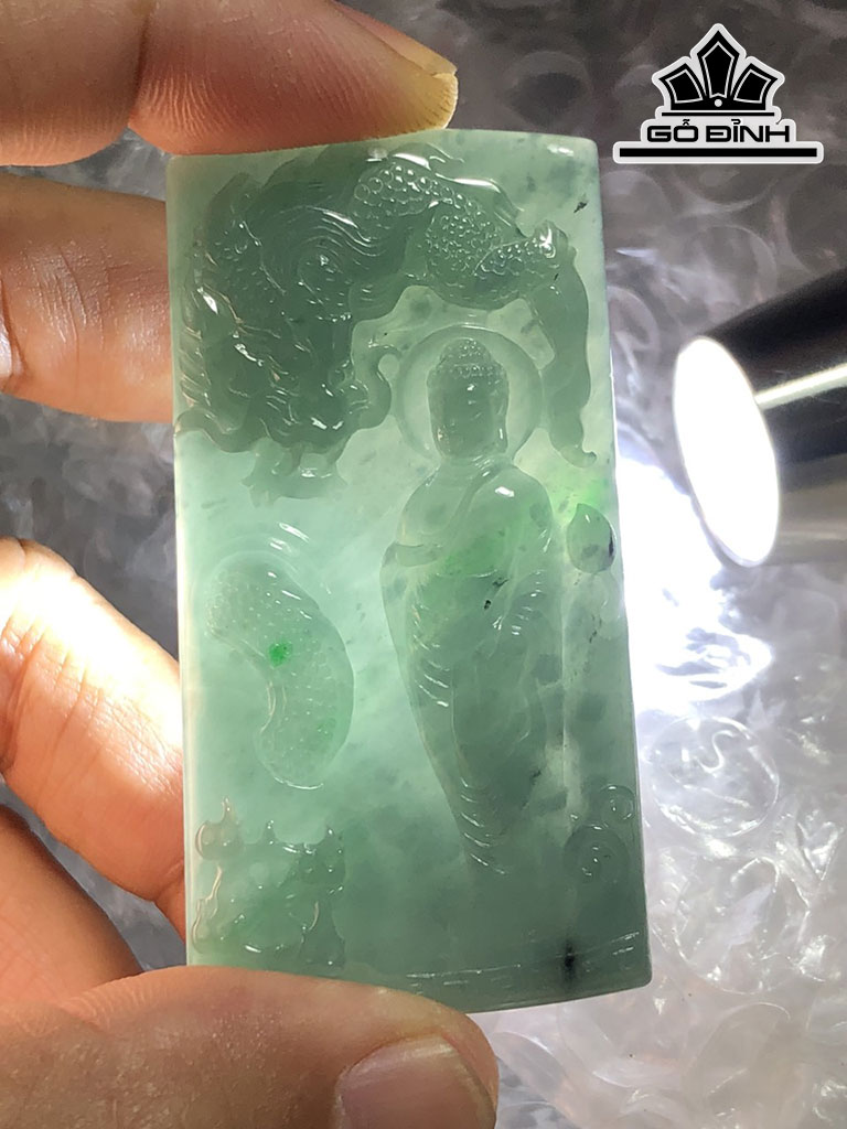 Mặt Dây Chuyền Phật Đá Cẩm Thạch Cao 61,6 Ngang 32,3 Sâu 6 (mm) 29g