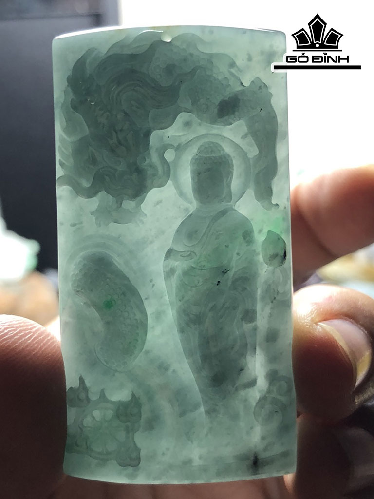 Mặt Dây Chuyền Phật Đá Cẩm Thạch Cao 61,6 Ngang 32,3 Sâu 6 (mm) 29g