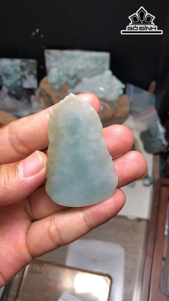 Mặt Dây Chuyền Quan Âm Đá Cẩm Thạch Cao 57 Ngang 36,6 Sâu 5,2 (mm) 16g