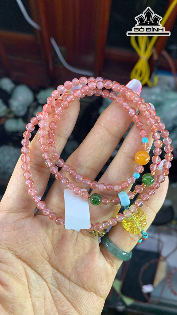 Chuỗi Đá Mã Não Nam Hồng Đường Kính 4,3 (mm) 15,7g