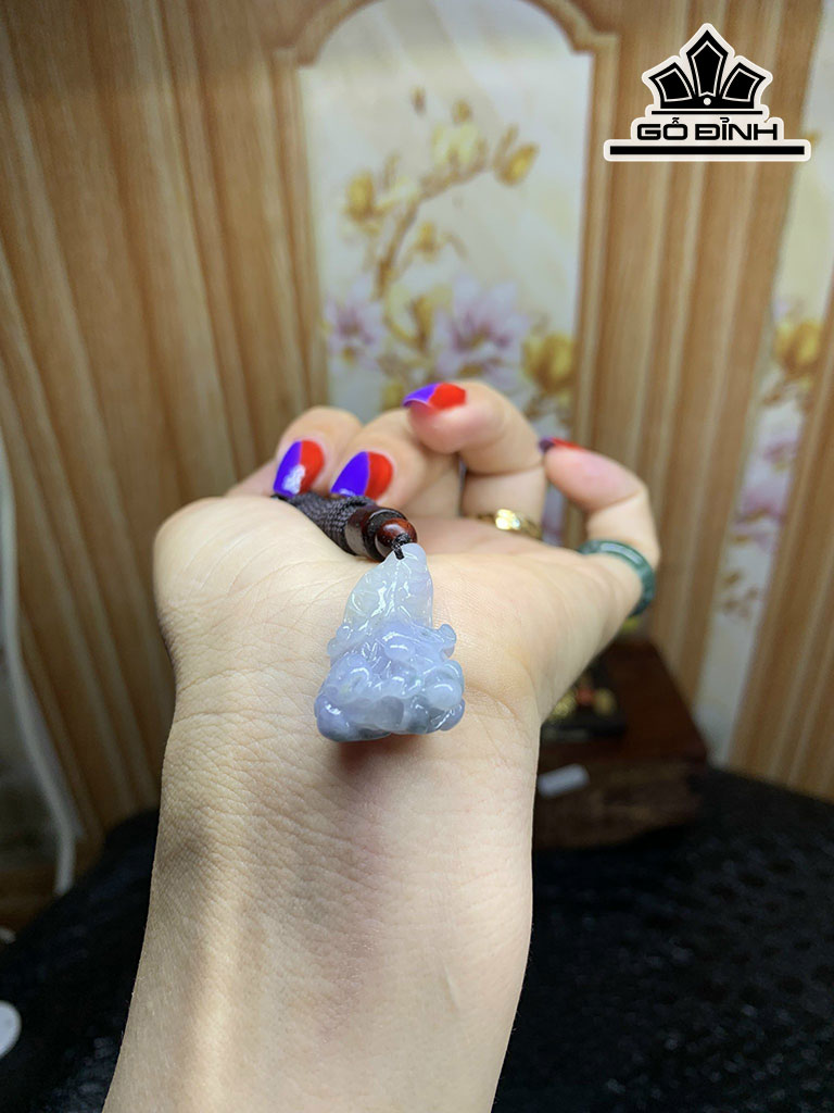 Mặt Dây Chuyền Bắp Cải Tím Đá Cẩm Thạch Cao 30,3 Ngang 18,6 Sâu 9,2 (mm) 6g