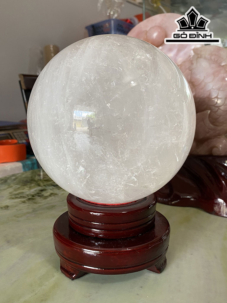 Bi Cầu Đá Thạch Anh Trắng Đường Kính 14,5 (cm) 4,72kg