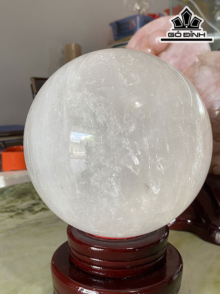 Bi Cầu Đá Thạch Anh Trắng Đường Kính 14,5 (cm) 4,72kg