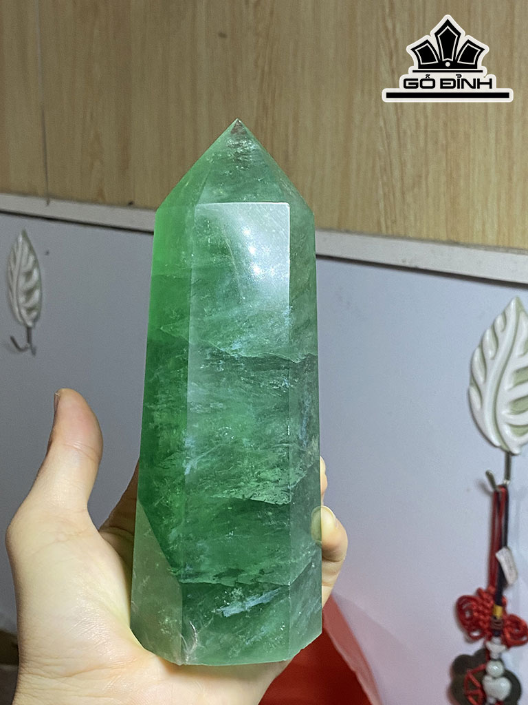 Trụ Lục Lăng Đá Florite Cao 15 Ngang 5,5 (cm) 710g