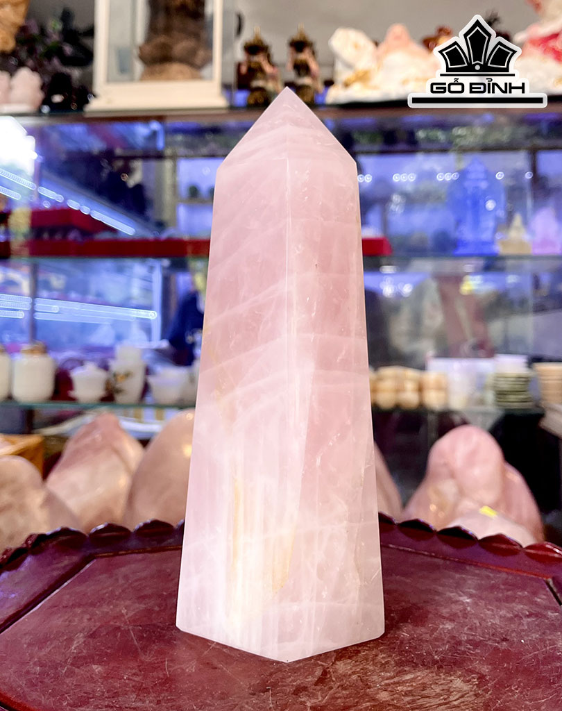 Trụ Đá Thạch Anh Hồng Cao 25 Ngang 10 (cm) 2,9kg