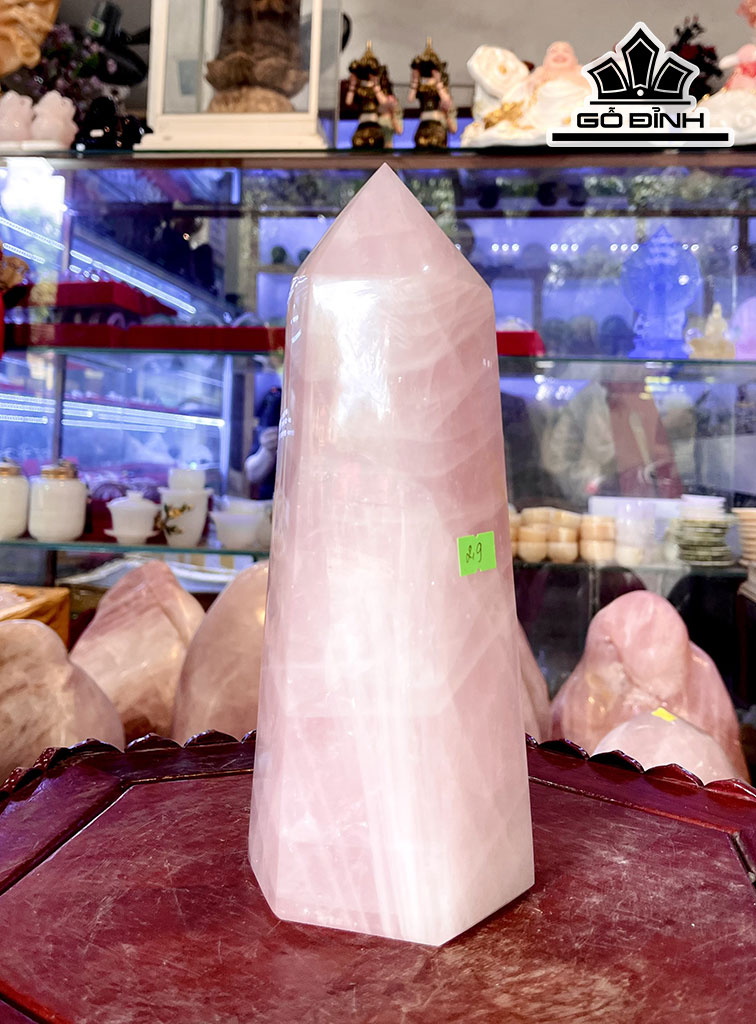 Trụ Đá Thạch Anh Hồng Cao 25 Ngang 10 (cm) 2,9kg