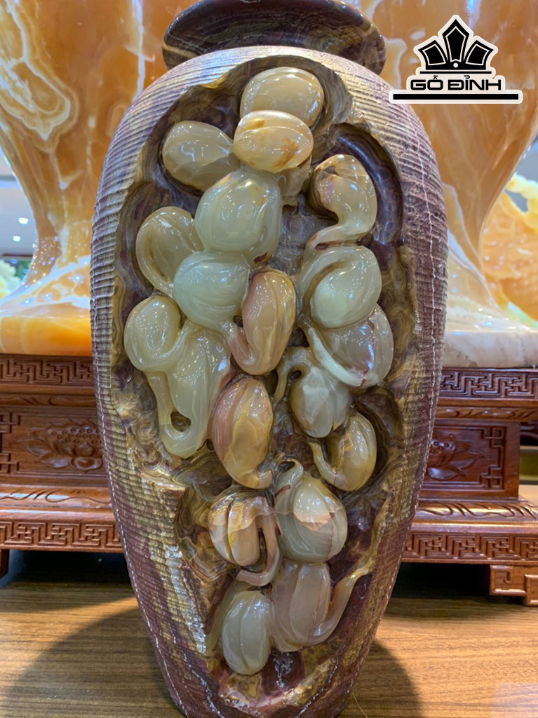 Bình Tài Lộc Đá Onyx Cao 40 Ngang 20 (cm)