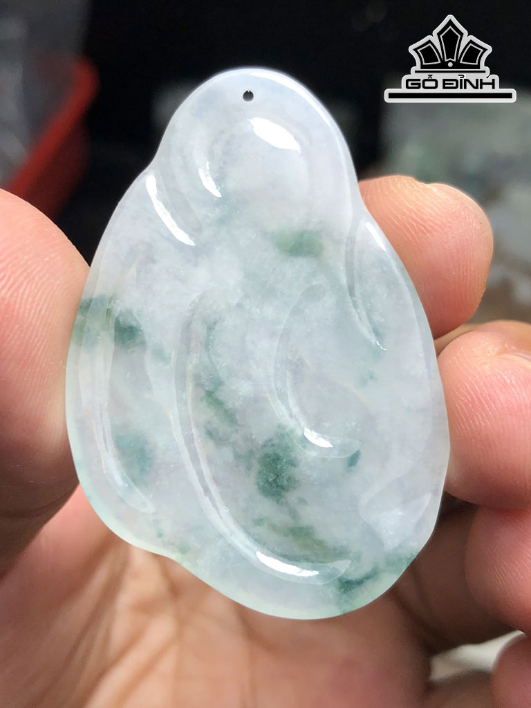 Mặt Dây Chuyền Quan Âm Hoa Bay Đá Cẩm Thạch Cao 48,5 Ngang 33 Sâu 4,2 (mm) 11,4g