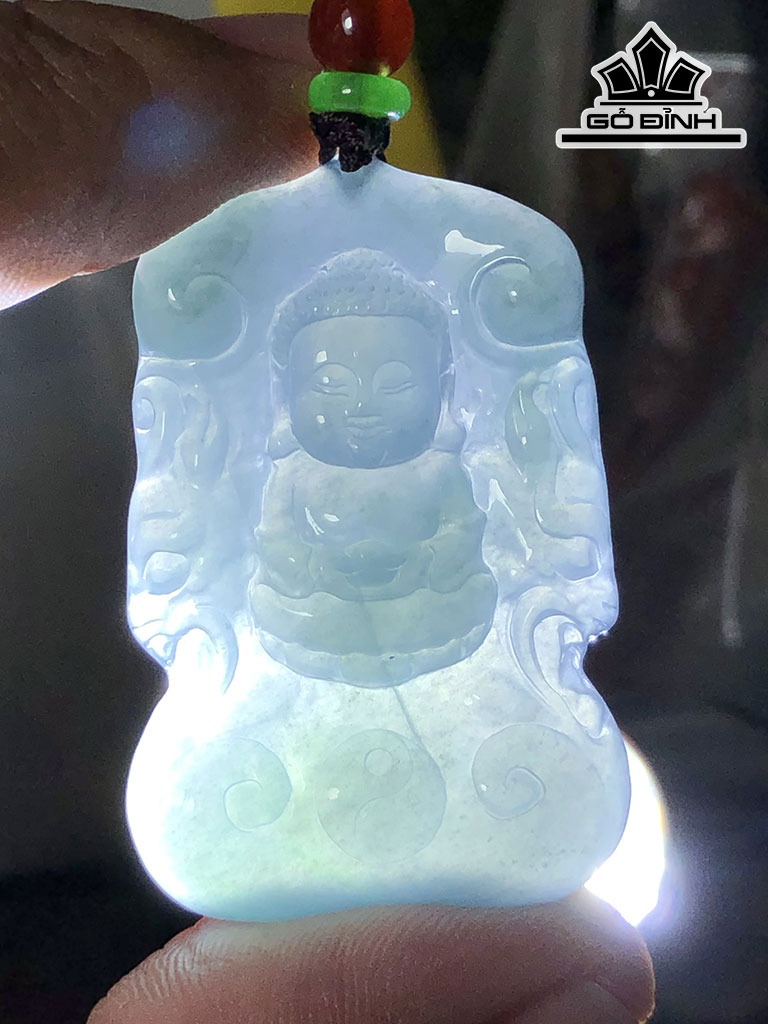 Mặt Dây Chuyền Tiểu Phật Đá Cẩm Thạch Cao 40 Ngang 27 Sâu 5,2 (mm) 12g