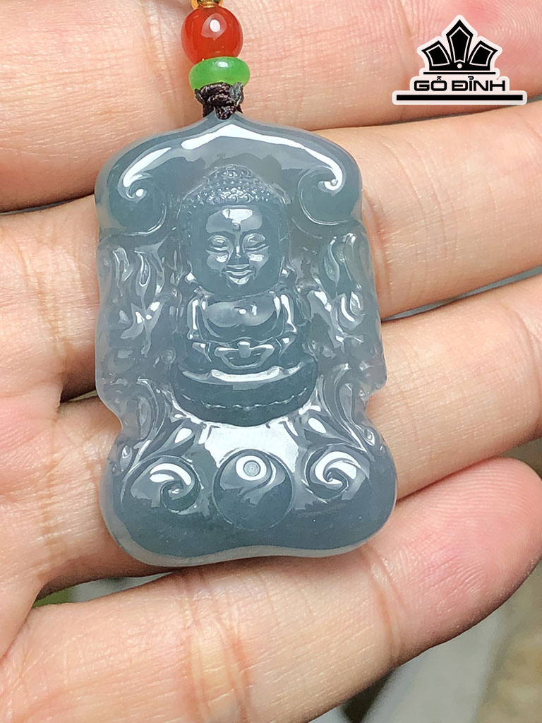 Mặt Dây Chuyền Tiểu Phật Đá Cẩm Thạch Cao 40 Ngang 27 Sâu 5,2 (mm) 12g