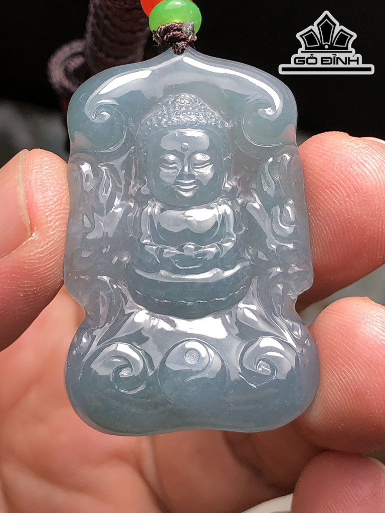 Mặt Dây Chuyền Tiểu Phật Đá Cẩm Thạch Cao 40 Ngang 27 Sâu 5,2 (mm) 12g