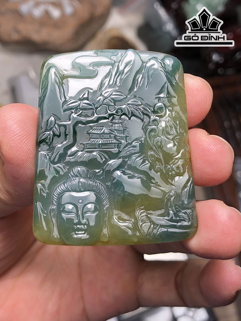 Mặt Dây Chuyền Thiện Ác Đá Cẩm Thạch Cao 51,8 Ngang 42 Sâu 5 (mm) 23g