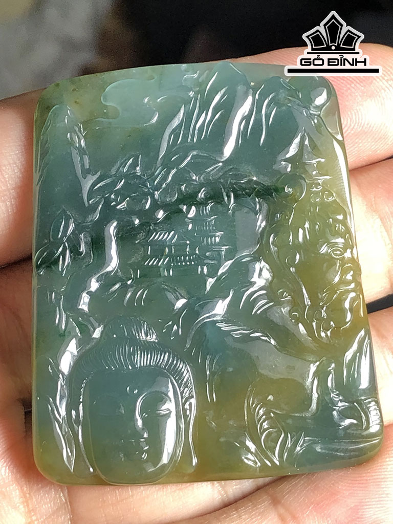 Mặt Dây Chuyền Thiện Ác Đá Cẩm Thạch Cao 51,8 Ngang 42 Sâu 5 (mm) 23g