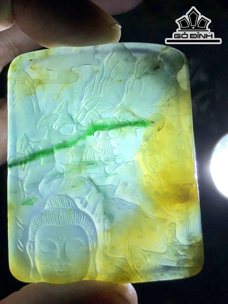 Mặt Dây Chuyền Thiện Ác Đá Cẩm Thạch Cao 51,8 Ngang 42 Sâu 5 (mm) 23g