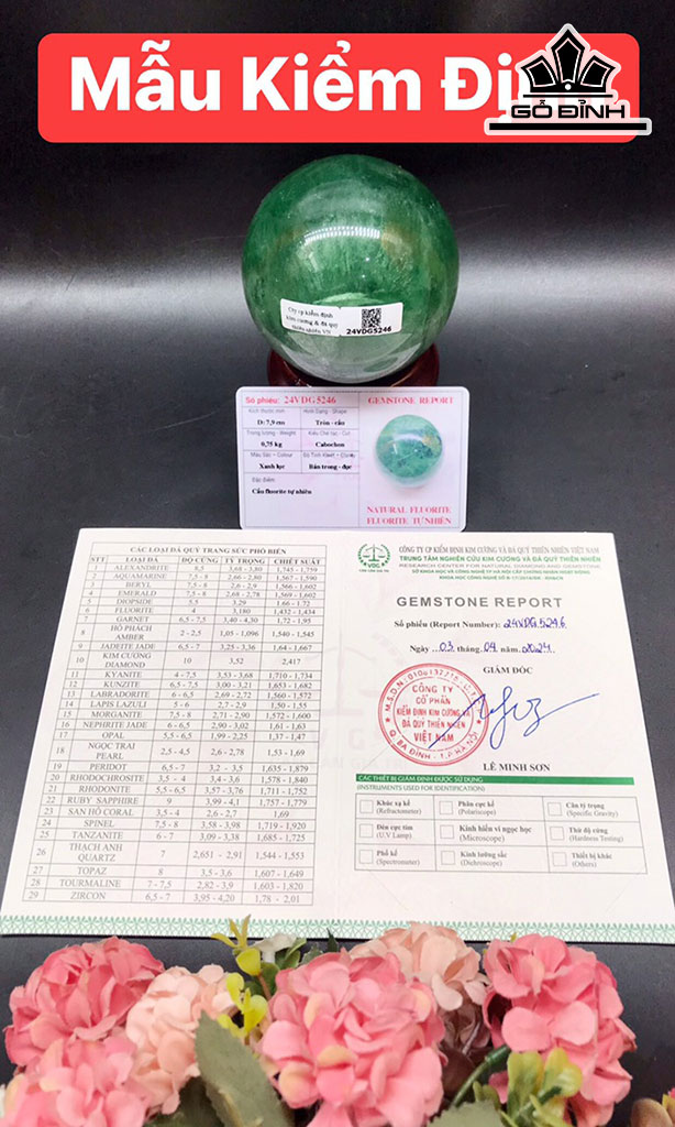 Bi Cầu Đá Flourite Đường Kính 10,3 (cm) 1,65kg